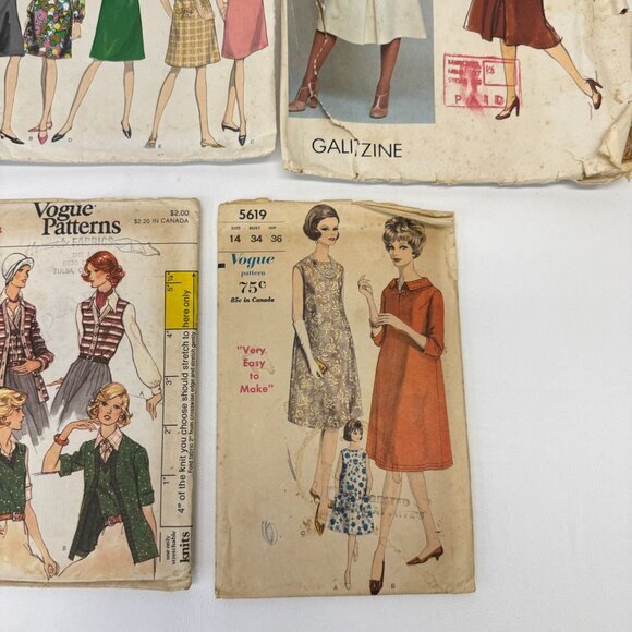 Vogue Vintage Sewing Pattern Lot of 6 50s-80s 1884 1678‎ 5619 7226 8726 5619 - Picture 5 of 7